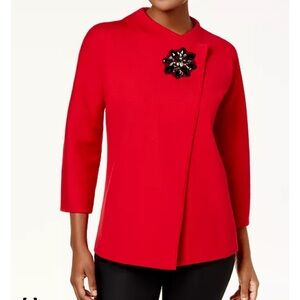 JM Collection Black Shawl Cardigan Jacket Exquisite Bling Size Petite Medium